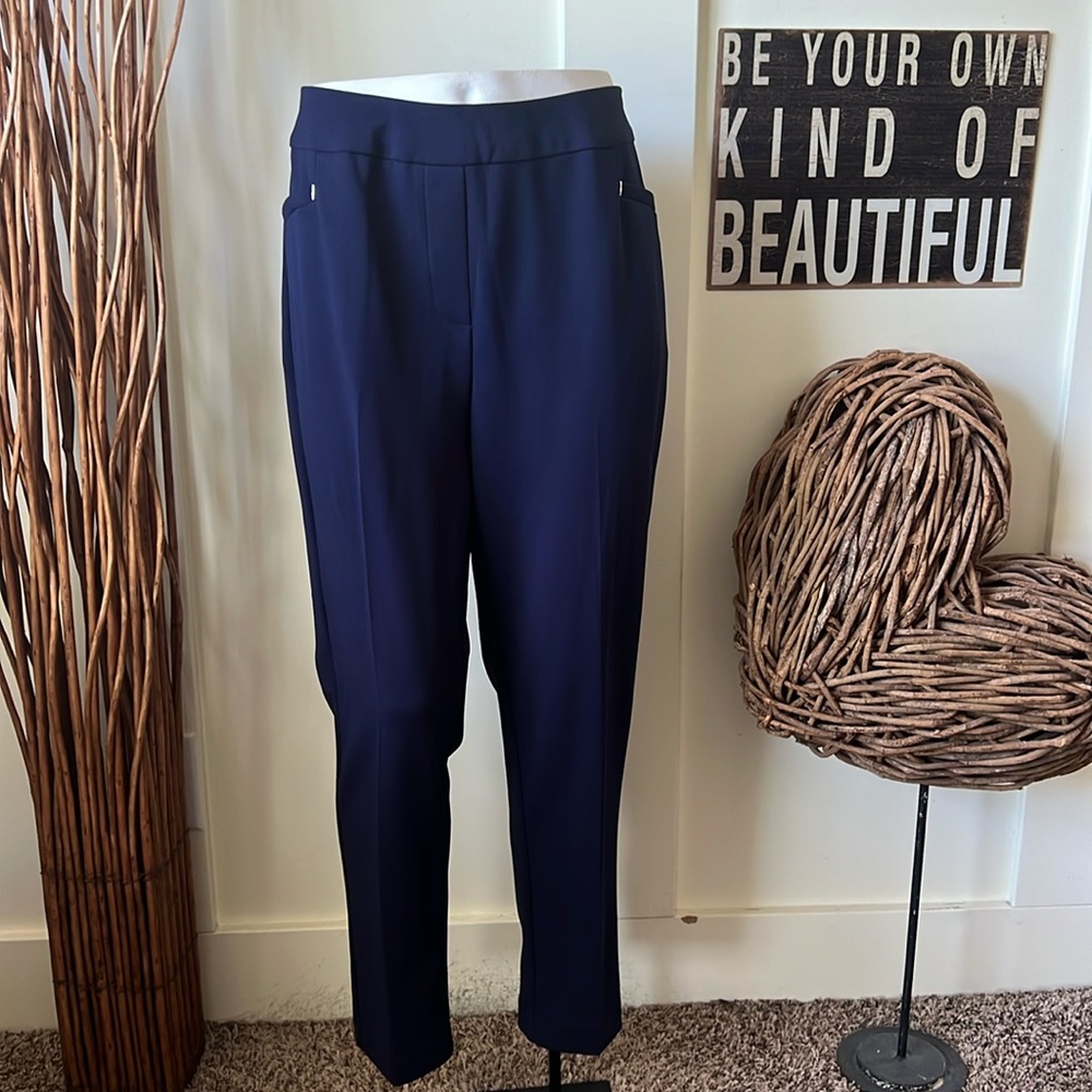 Cato Navy Pull On Mid Rise Pants